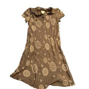 VTG Limited America Cottage Core Boho Chic Women's Short Sleeve Shirt Dress